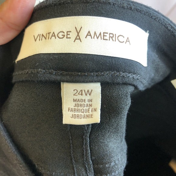 Vintage America High Rise Skinny Ankle Coated Jeans Black Women's Size 24W NWT’s - Picture 15 of 16
